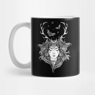 Hand Drawn Shaman Tshirt Forest Fairy Folklore Witch Mug